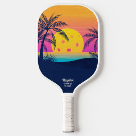 Tropical Beach Palm Tree Pickleball Sun Custom Schläger