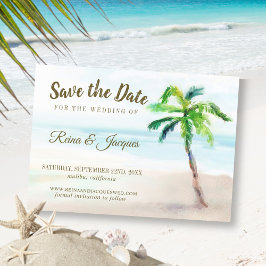 Tropical Beach Palm Tree Save the Date Hochzeit
