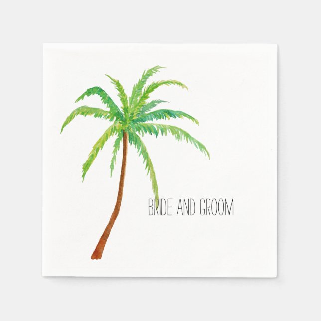 Tropical Beach Palm Tree Serviette (Vorderseite)