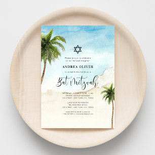 Tropical Beach Palm Tree Star von David Bat Mitzva Einladung