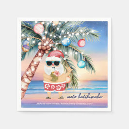 Tropical Beach Palm Tree Weihnachten Serviette