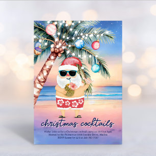Tropical Beach Palm Tree Weihnachtscocktails Einladung
