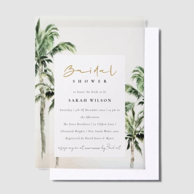 Tropical Beach Palm Trees Brautparty (Versetzt)