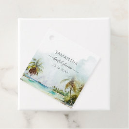Tropical Beach Palm Trees Brautparty Fevor Tags Geschenkanhänger