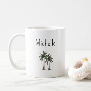Tropical Beach Palm Trees Einfache Typografie Kaffeetasse