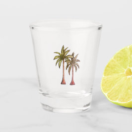 Tropical Beach Palm Trees Einfacher Sommer Schnapsglas