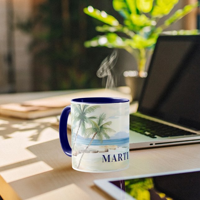 Tropical beach palm trees name blue tasse (Von Creator hochgeladen)