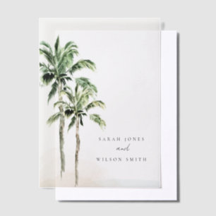 Tropical Beach Palm Trees Wasserfarbenhochzeit
