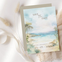 Tropical Beach Palm Trees Wedding