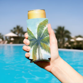 Tropical Beach Palme an einem sonnigen Tag Selters Dosenkühler