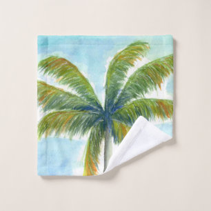 Tropical Beach Palme an einem sonnigen Tag Waschlappen