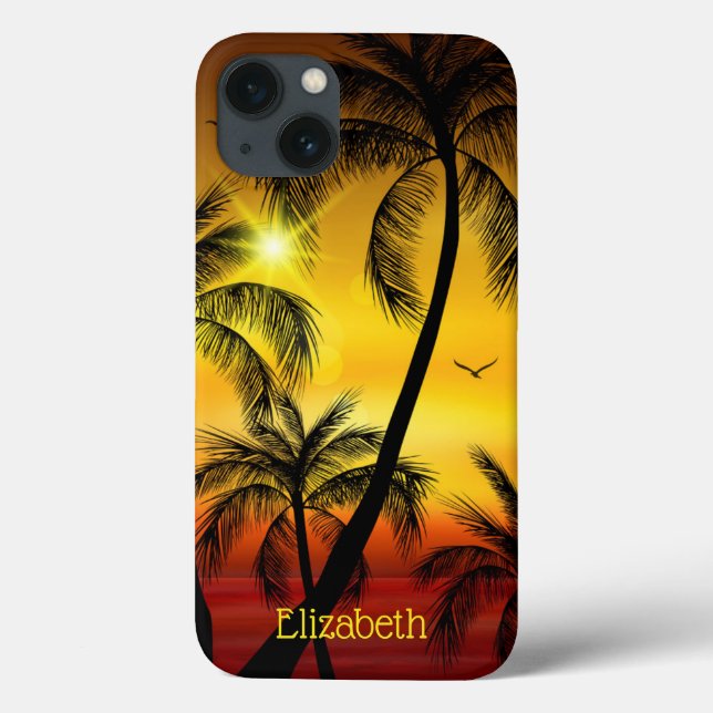 Tropical Beach Palms Case-Mate iPhone Hülle (Rückseite)