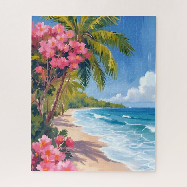 Tropical Beach Paradise | Ocean Painting Puzzle (Vertikal)