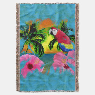 Tropical Beach Parrot Decke