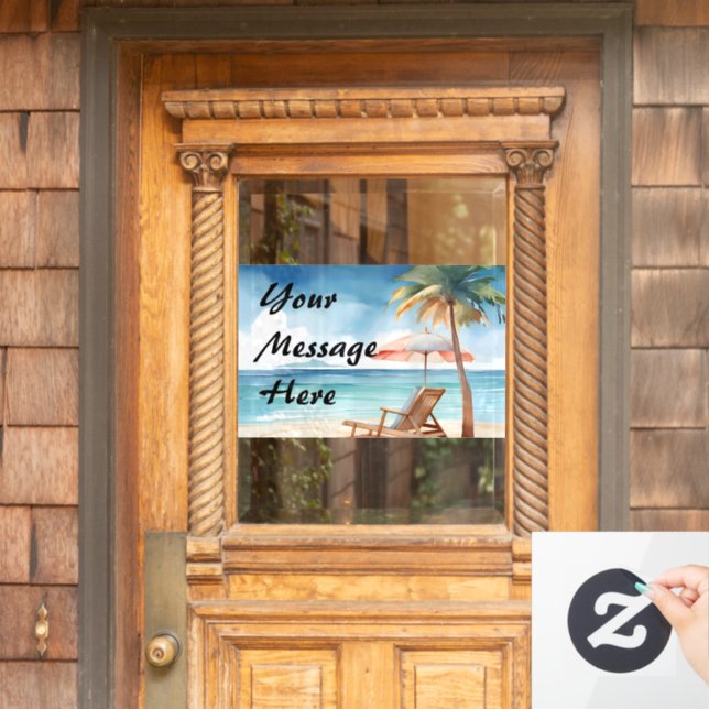 Tropical Beach Party Fensteraufkleber (Haustür)
