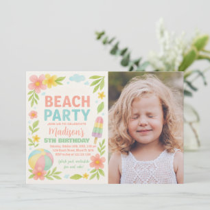 Tropical Beach Party Geburtstagsfeierlichkeiten un Einladung