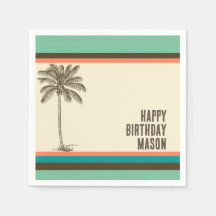 Tropical Beach Party Palm Treepapier Napkin