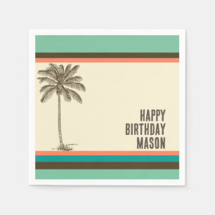 Tropical Beach Party Palm Treepapier Napkin Serviette