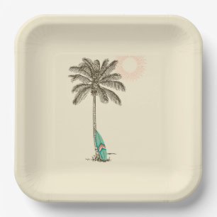 Tropical Beach Party Paper Plate Pappteller