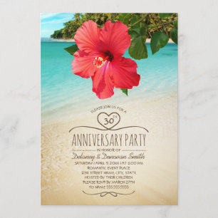 Tropical Beach Party zum 30. Hochzeitstag Einladung