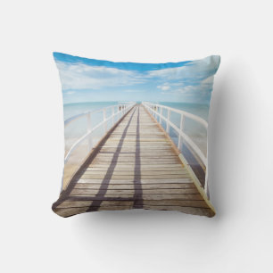 Tropical Beach Pier Outdoor Throw Kissen