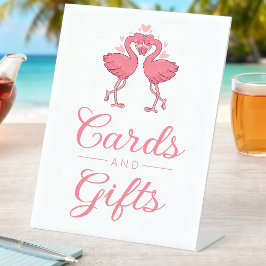 Tropical Beach Pink Flamingo Cards & Gifts Wedding Sockelschild