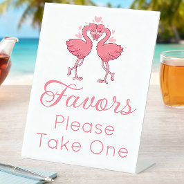 Tropical Beach Pink Flamingo Wedding Favors  Sockelschild