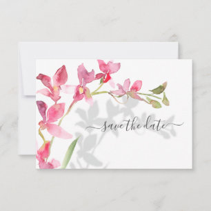 Tropical Beach Pink Orchideen mit Schatten Save The Date
