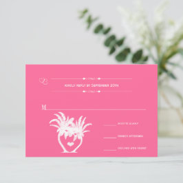 Tropical Beach Pink Palm Tree Zielort UAWG RSVP Karte