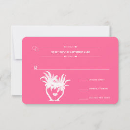 Tropical Beach Pink Palm Tree Zielort UAWG RSVP Karte