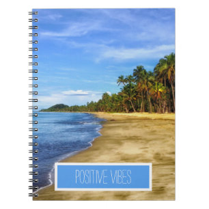 Tropical Beach Positive Vibes Notizblock
