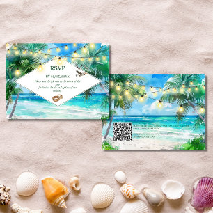 Tropical Beach QR Code UAWG Wedding Card Mitteilungskarte
