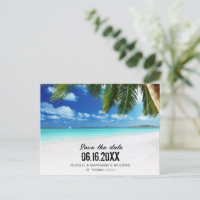 Tropical Beach QR Code Wedding Save the Date