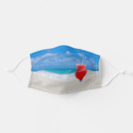 Tropical Beach Red Drink Mund-Nasen-Maske Aus Stoff