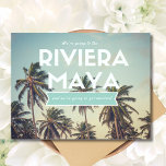 Tropical Beach Riviera Maya Wedding Save the Dates Ankündigungspostkarte<br><div class="desc">Riviera Maya,  Mexiko Tropische Hochzeit Strand Save the Date Postkarten für Ihr Ziel Strand Hochzeit. Diese wunderschöne Postkarte mit tropischen Palmen ist der perfekte Weg,  um Ihre Hochzeitspläne Ihren Freunden und Ihrer Familie vorzustellen.</div>