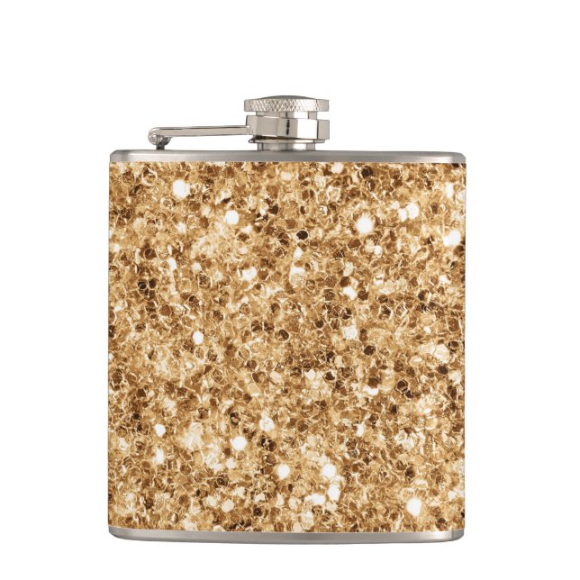 Tropical Beach Sand Imitate Glitzer Flask Flachmann (Vorderseite)