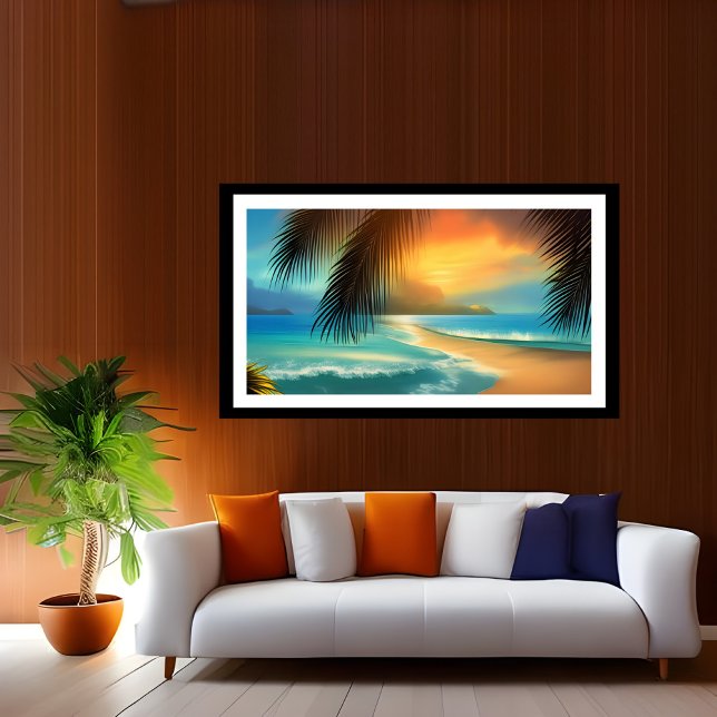 Tropical Beach Sand Ocean Palmen Poster (Von Creator hochgeladen)