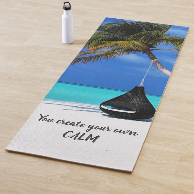 Tropical Beach, Sand, Palm - Personalisiert Yogamatte (Beispiel)