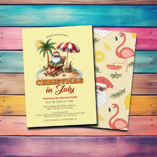Tropical Beach & Santa Christmas im Juli Party Einladung