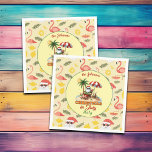 Tropical Beach & Santa Christmas im Juli Party Serviette<br><div class="desc">Ein lustiges Weihnachten im Juli Design mit einem tropischen Strand und Santa! Sie können dies mit Ihrem Namen personalisieren.</div>