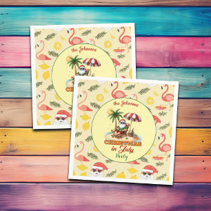 Tropical Beach & Santa Christmas im Juli Party Serviette