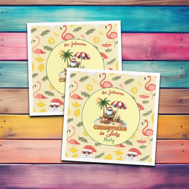 Tropical Beach & Santa Christmas im Juli Party Serviette (Von Creator hochgeladen)