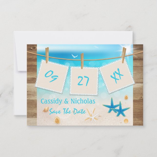 Tropical Beach Save the Date Card (Vorderseite)