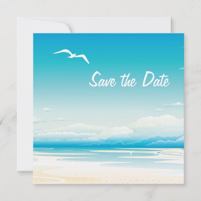 Tropical Beach Save the Date Hochzeitseinladung (Vorderseite)