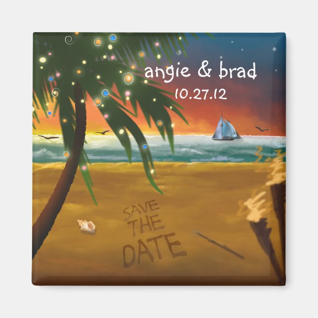Tropical Beach Save the Date Magnet (Vorne)