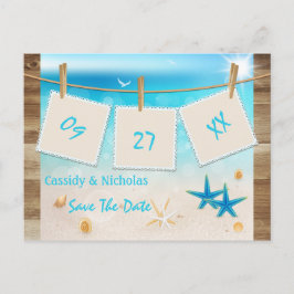Tropical Beach Save the Date Postcard Ankündigungspostkarte