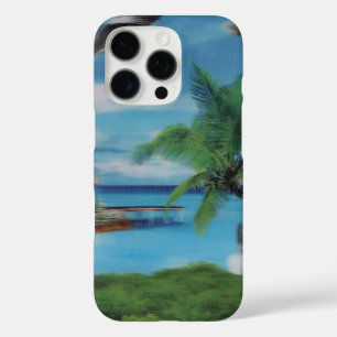 Tropical Beach Scene Art Print iPhone 16 Pro Hülle