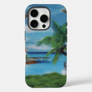 Tropical Beach Scene Art Print iPhone 16 Pro Hülle