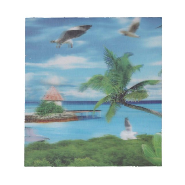 Tropical Beach Scene Art Print Notizblock (Vorderseite)