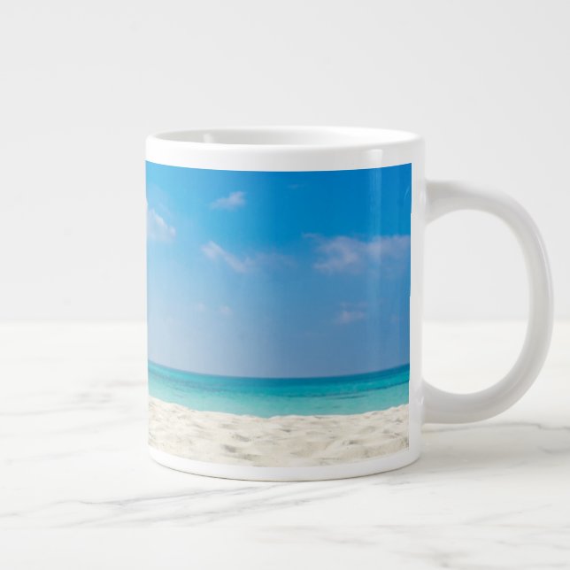 Tropical Beach Sea Sand Sky & Summer Day Jumbo-Tasse (Rechts)